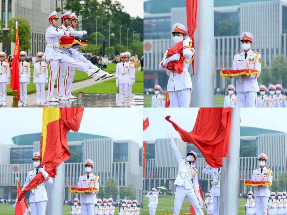 Trình tự thượng cờ với những lễ nghi trang trọng (Nguồn: Cổng TTĐT Bộ Quốc Phòng)